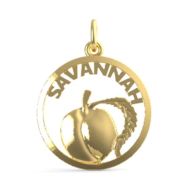 Savannah Peach Open Disc Charm