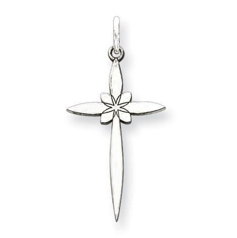 Sterling Silver Laser Designed Cross Pendant