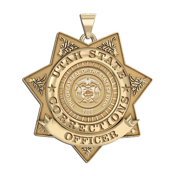 Personalized Utah Corrections Badge  with Rank, Number and Dept