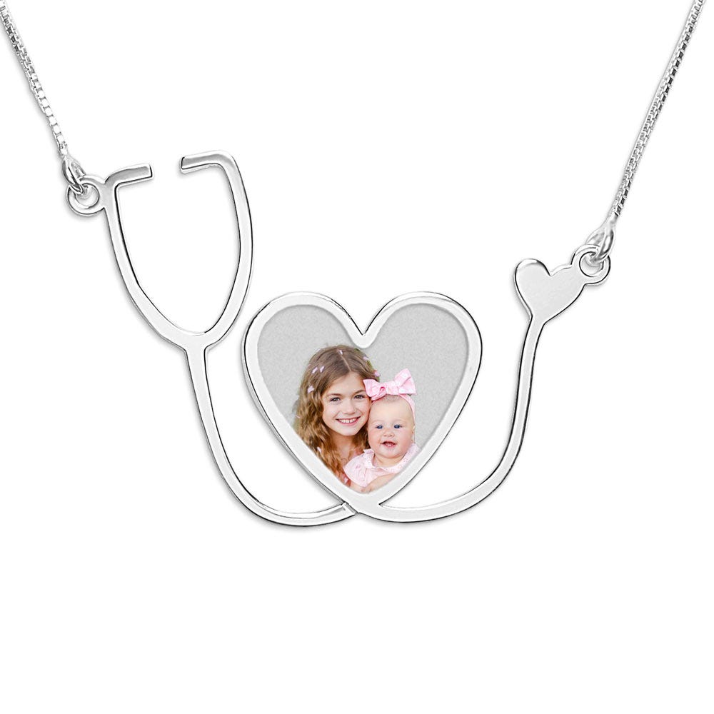 Stethoscope Heart Photo Pendant for Doctors or Nurses