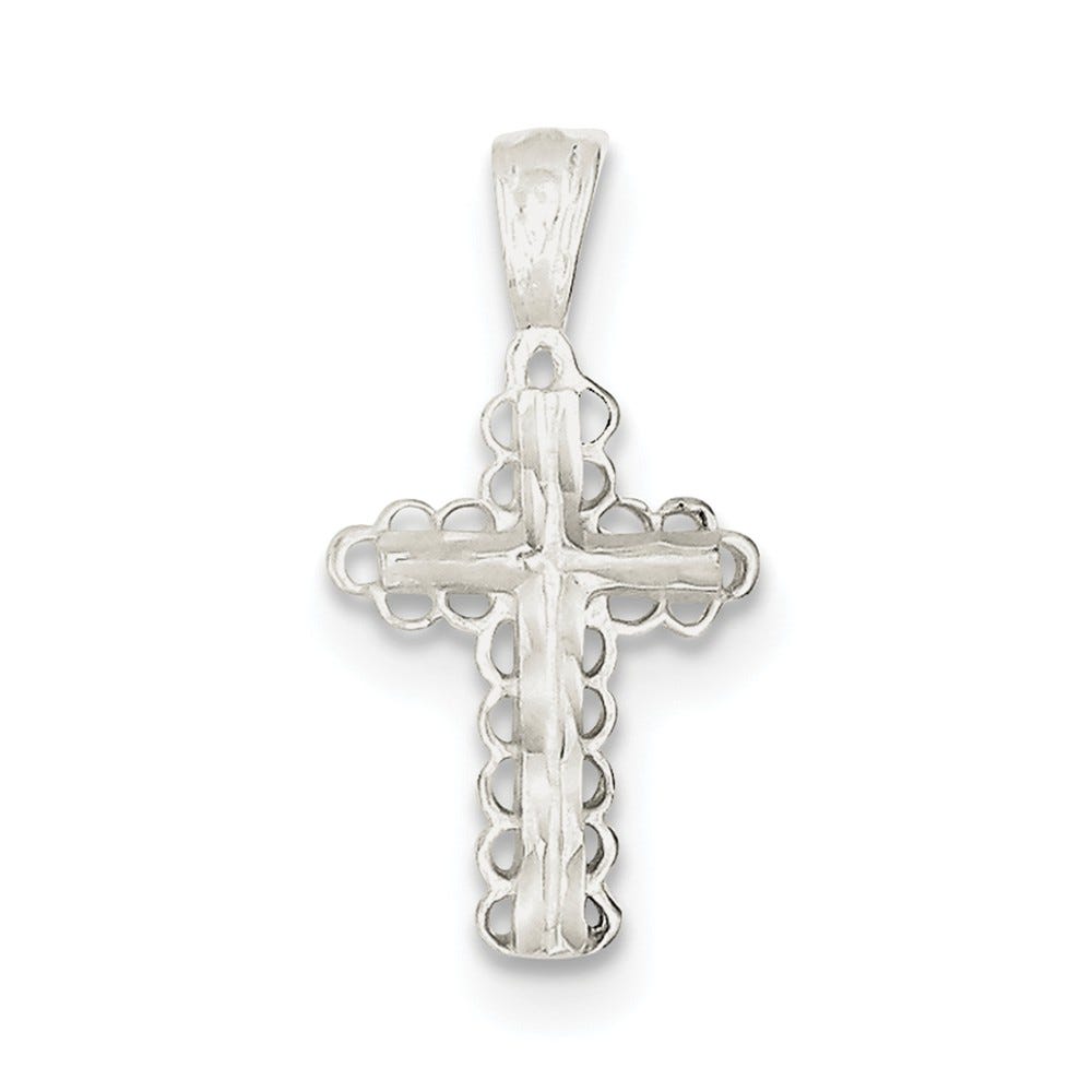 Sterling Silver Budded Cross Pendant