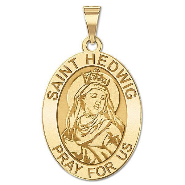 Saint Hedwig OVAL Religious Medal  "EXCLUSIVE"