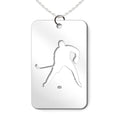 Hockey Player Cut-out Rectangle Pendant