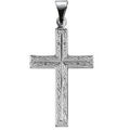 14K White Gold CROSS PENDANT W/DESIGN