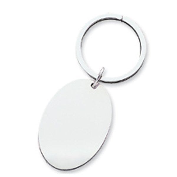 Engravable Sterling Silver Keychain - Sterling Silver 1 1/2 Inch Wide x 1 3/4 Inch Tall