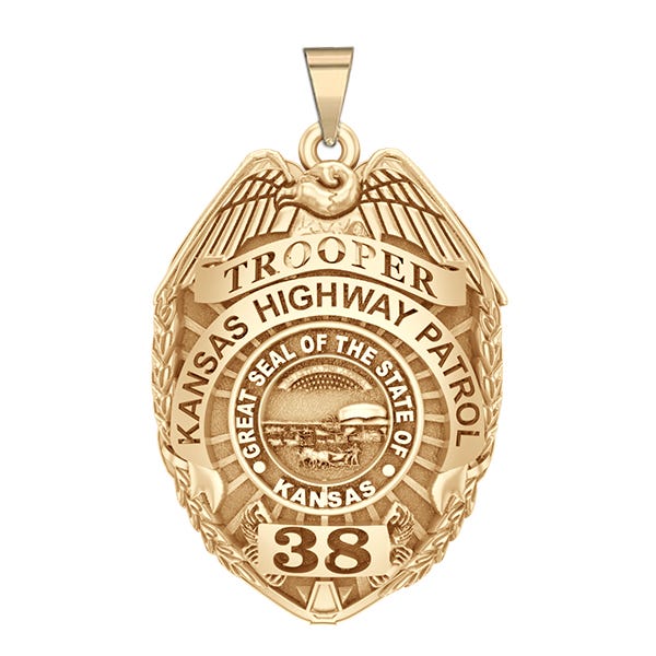 Personalized Kansas Highway Patrol Police Badge with Your Rank, Number & Department