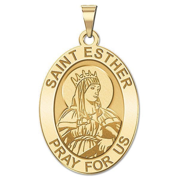 Saint Esther Religious Oval Medal  "EXCLUSIVE"