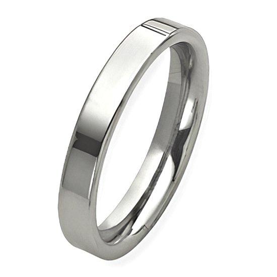 Sterling Silver 4mm Flat  Wedding Band