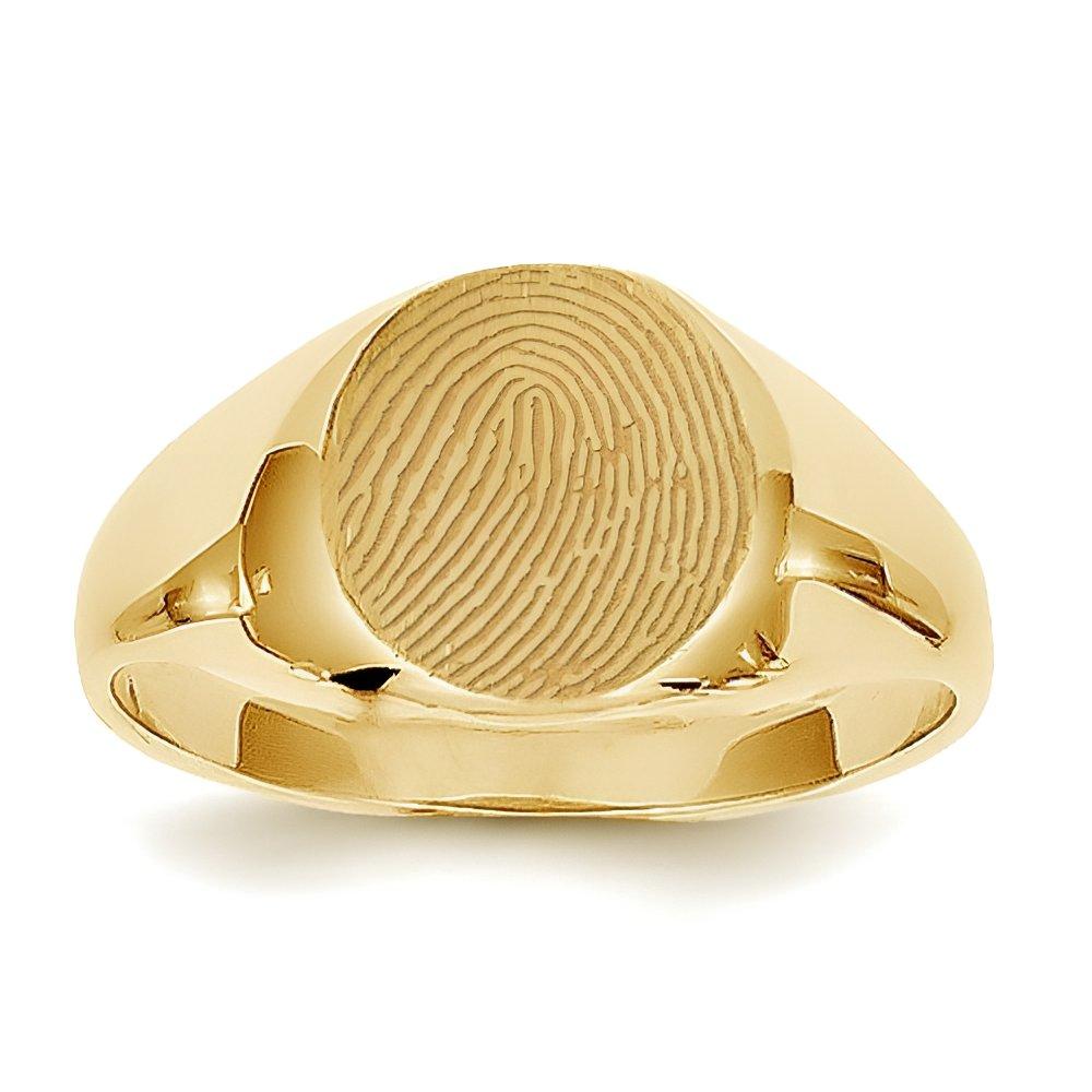 Custom Fingerprint Round Signet Ring