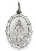 Sterling Silver Oval Miraculous Medal