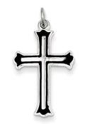 Sterling Silver Enameled Cross Charm