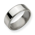 Titanium Beveled Edge 8mm Brushed and Polished Wedding Band