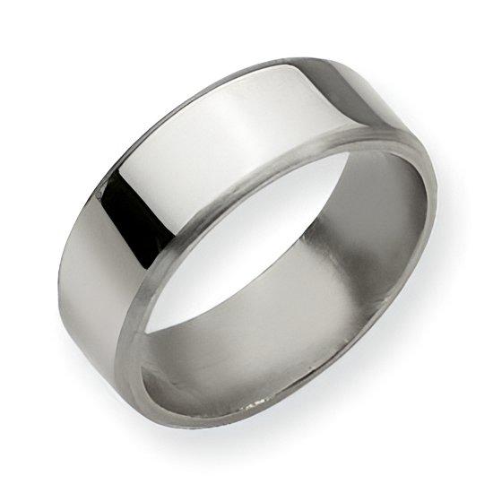 Titanium Beveled Edge 8mm Brushed and Polished Wedding Band
