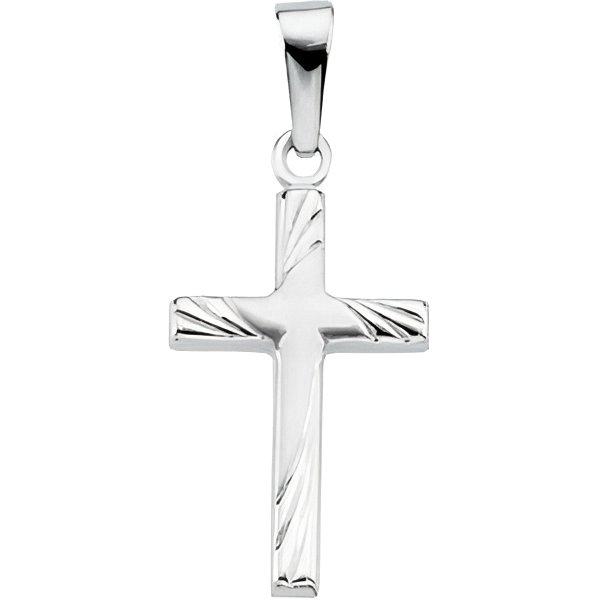 14K White Gold CROSS PENDANT