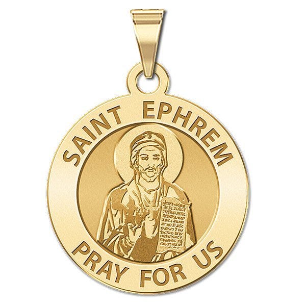 Saint Ephrem Round Religious Medal