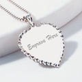 Engravable Scalloped Heart with Diamond Cut Pendant or Charm