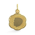 Boys Head Scalloped Disc Charm