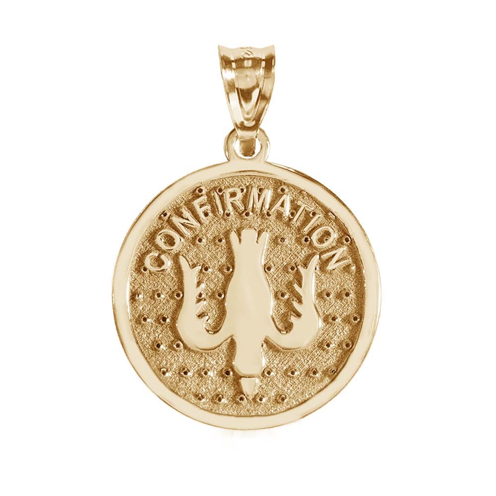 14K Gold Confirmation Holy Spirit Religious Medal