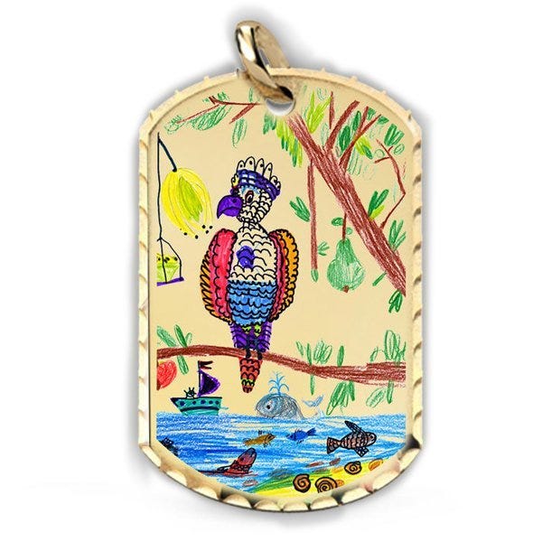 "Made By Me" Dog Tag Laser Engraved Pendant w/ 18 inch Chain