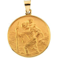 18K Yellow Gold Saint Christopher Religious Medal