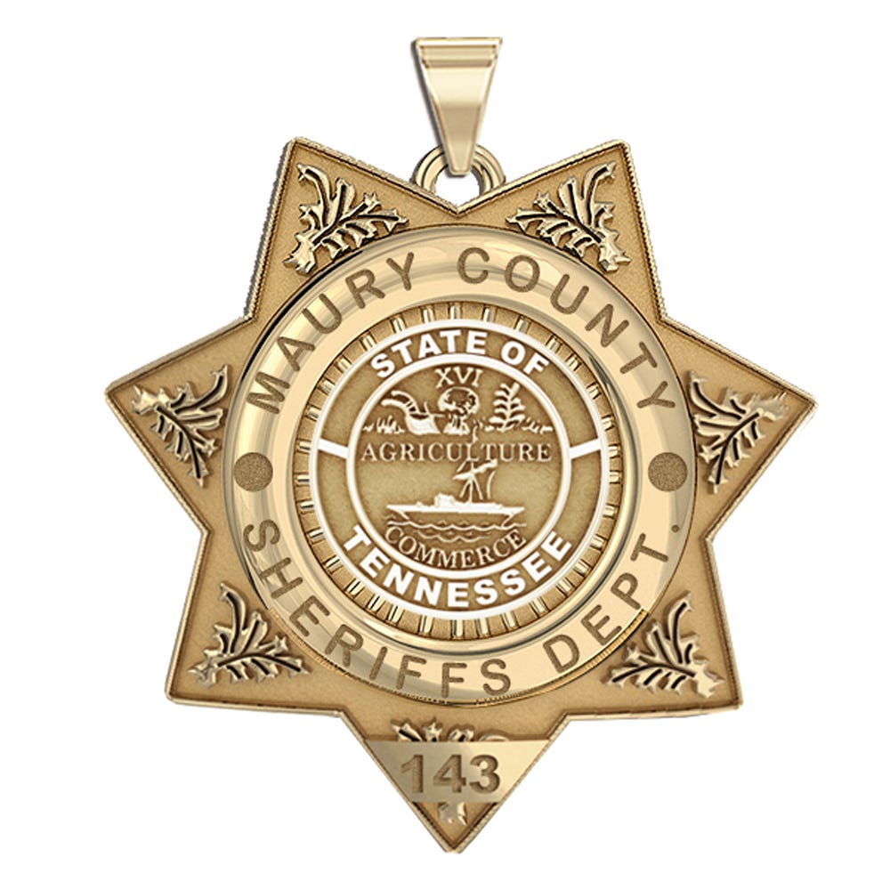 Personalized 7-Point Star Tennessee Sheriff Badge with Number and Department
