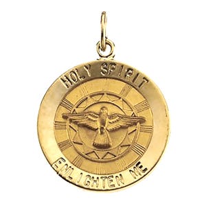14K Gold Holy Spirit Religious Medal