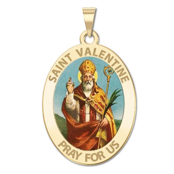 Saint Valentine Oval Color Religious Medal  "EXCLUSIVE"