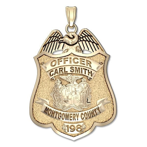 Personalized Montgomery County, Maryland Police Badge with Your Rank, Name and Badge Number