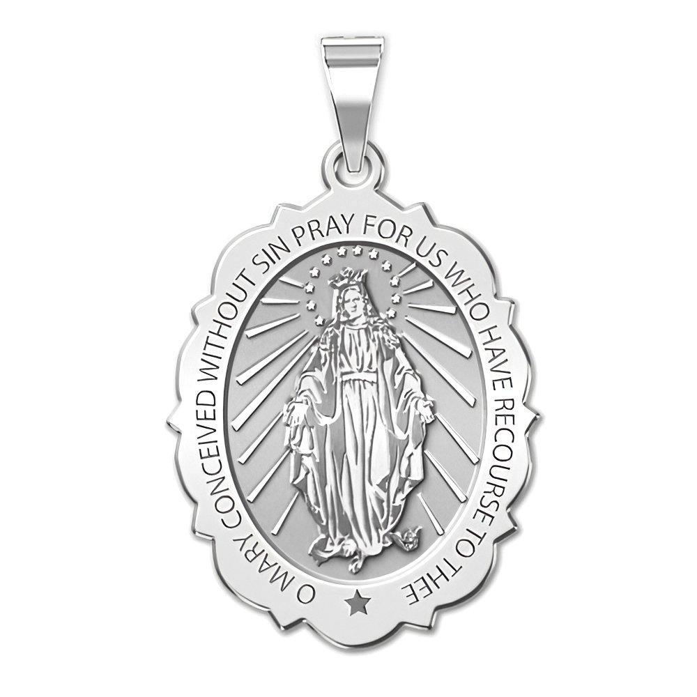 Miraculous Medal Scalloped Oval "EXCLUSIVE"