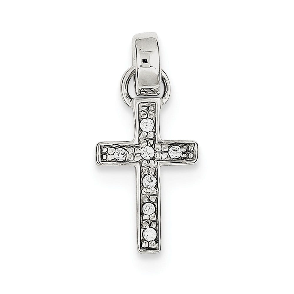 Sterling Silver CZ Latin Cross Pendant