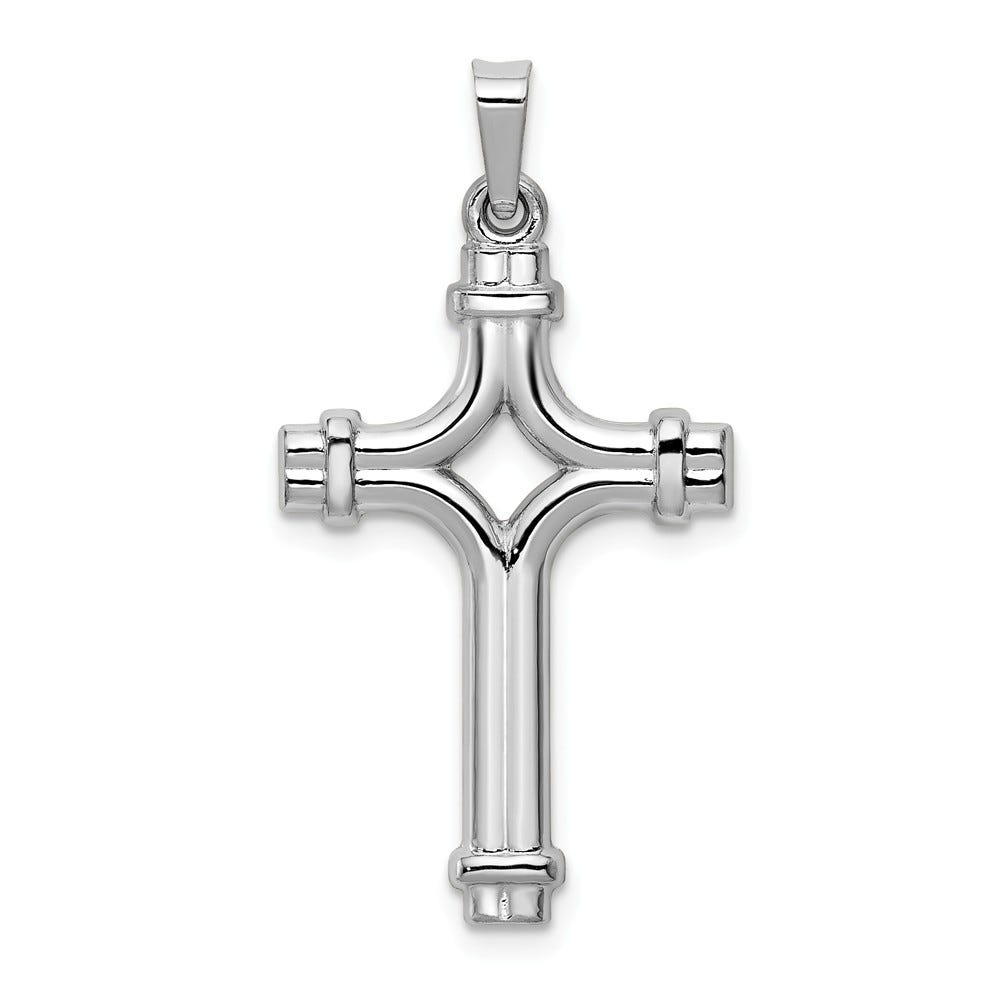 14k White Gold Polished Fancy Cross Pendant