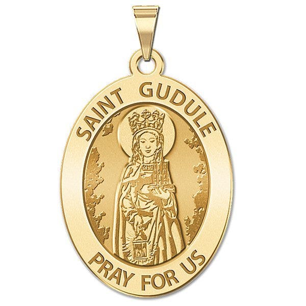 Saint Gudule Oval Religious Medal