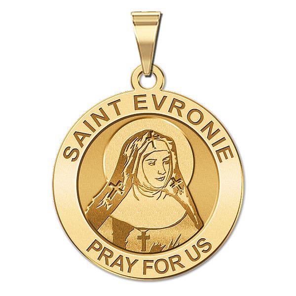 Saint Evronie Round Religious Medal  "EXCLUSIVE"