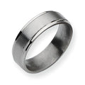 Titanium Ridged Edge 6mm Brushed and Polished Wedding Band