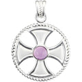 Genuine Amethyst Maltese Rope Cross