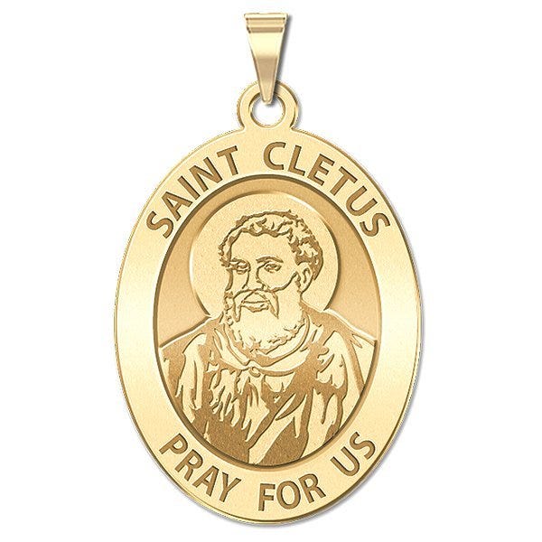 Saint Cletus Religious Medal - Oval
