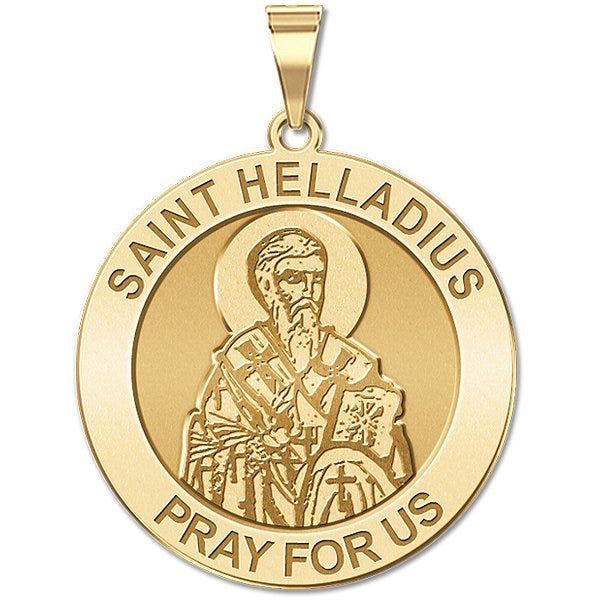 Saint Helladius Round Religious Medal  "EXCLUSIVE"