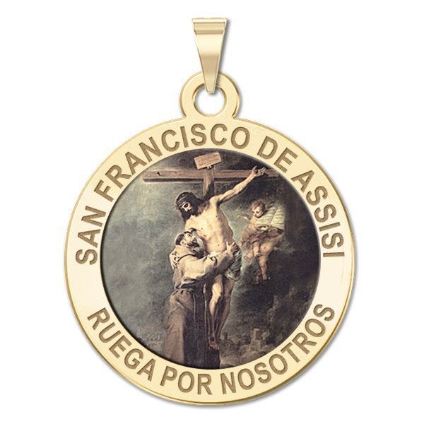 San Francisco de Assisi Round Religious Color Medal "EXCLUSIVE"