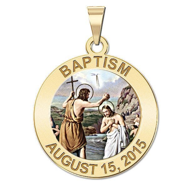 Personalized Baptism Religious Medal "Color EXCLUSIVE"