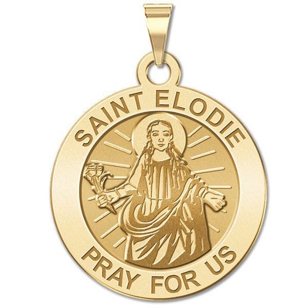 Saint Elodie Religious Round Medal "EXCLUSIVE"