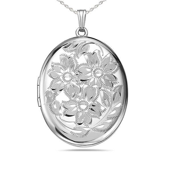 Silver Large Oval Photo Locket