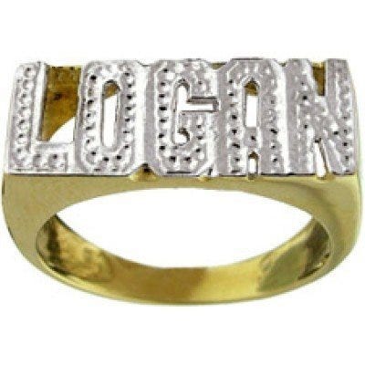 Diamond Man's Name Ring