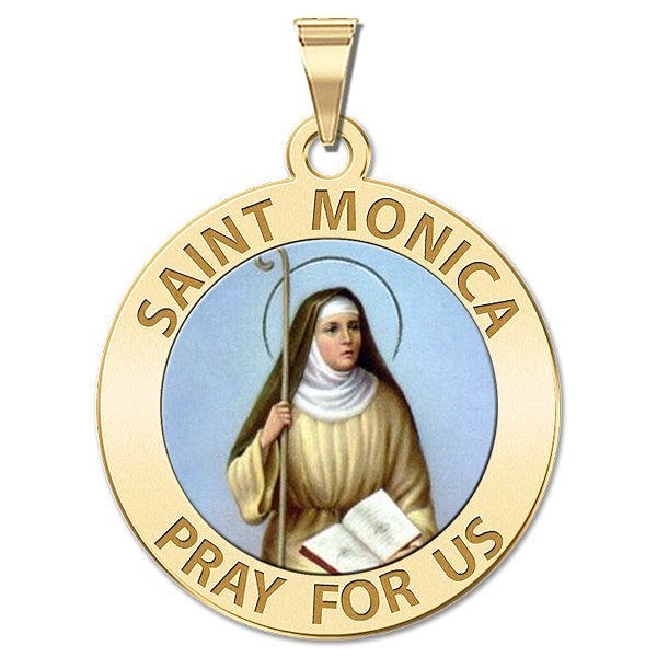 Saint Monica Religious Medal Color