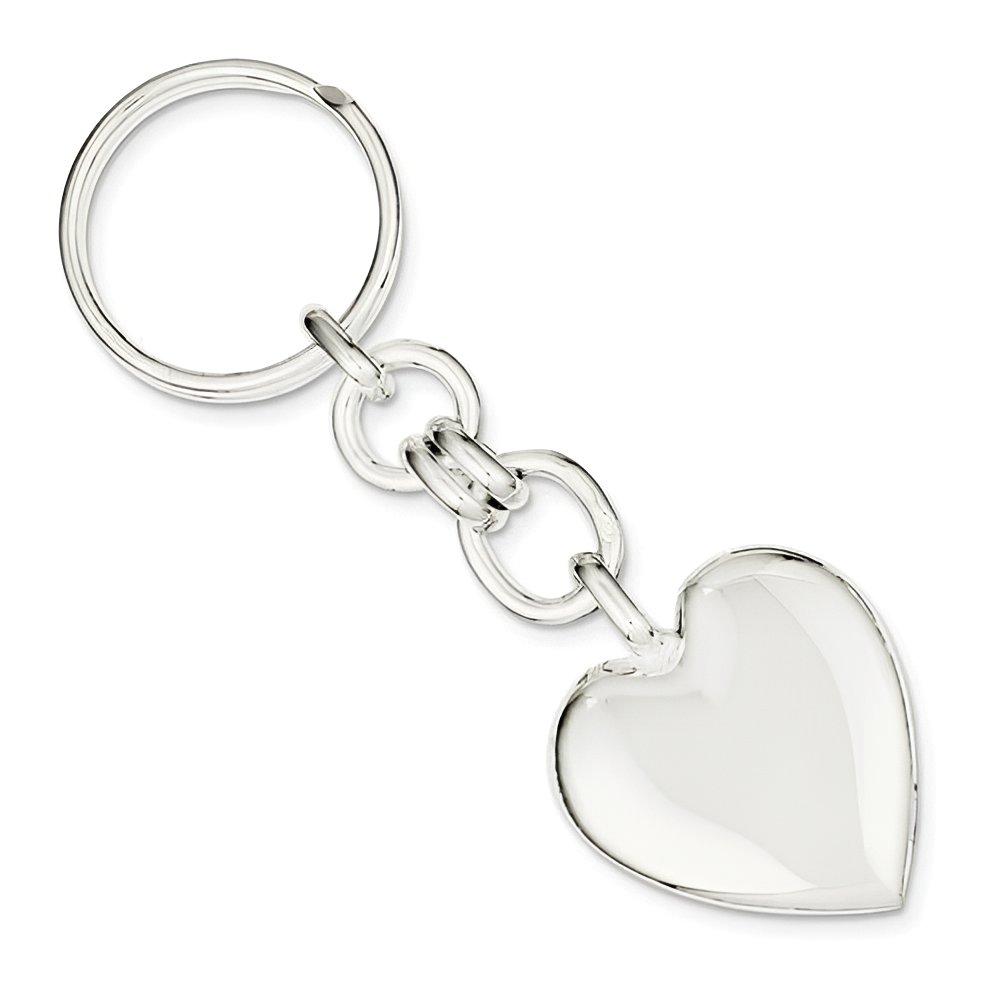 Engravable Sterling Silver Keychain - Sterling Silver 1 1/4 Inch Wide x 1 1/4 Inch Tall