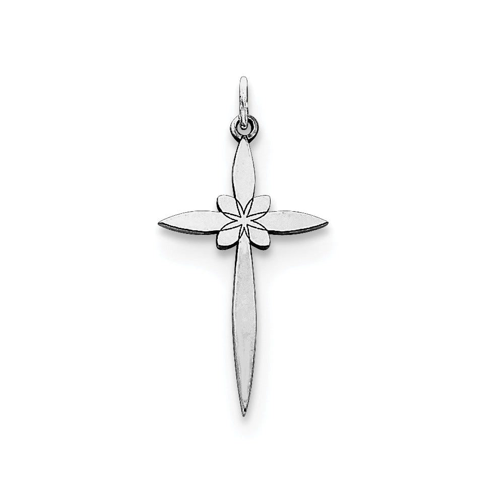 Sterling Silver Laser Designed Cross Pendant