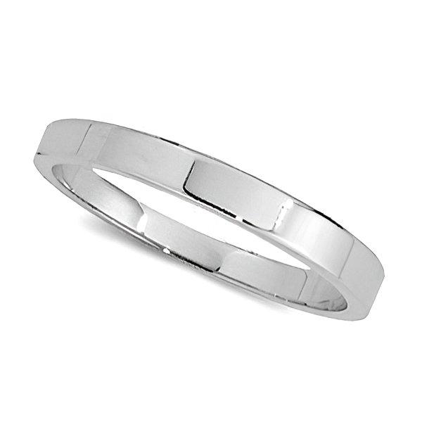 14k White Gold 2mm Flat Wedding Band