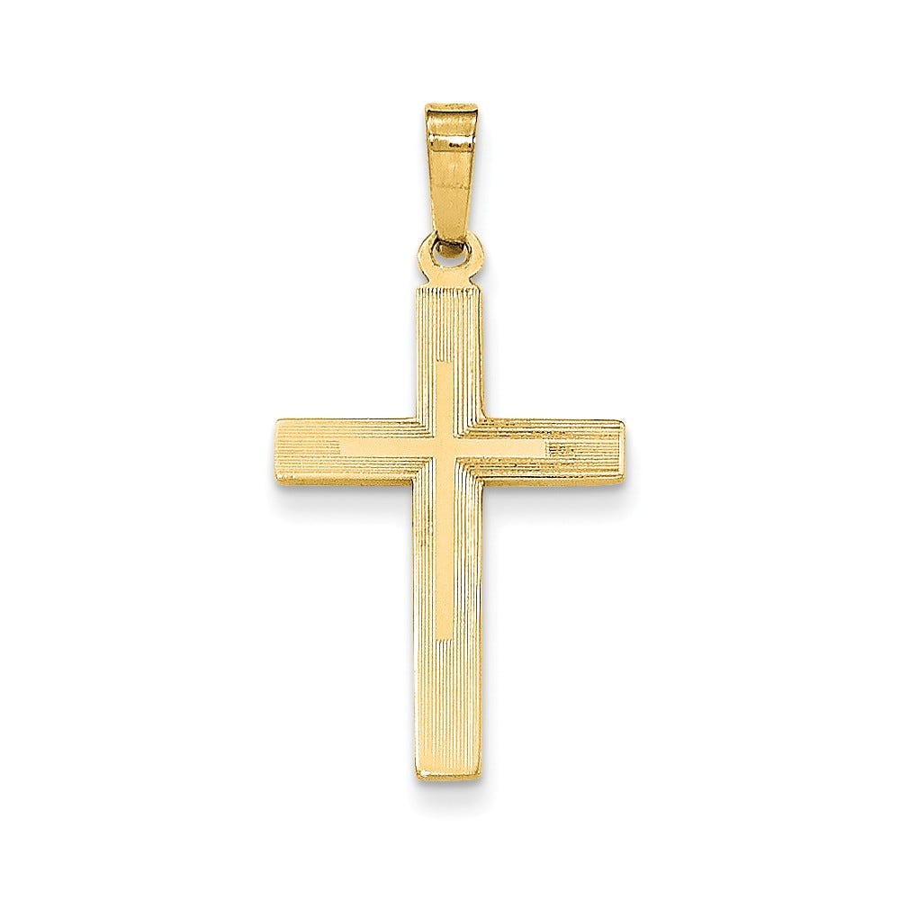 14k Brushed and Polished Latin Cross Pendant