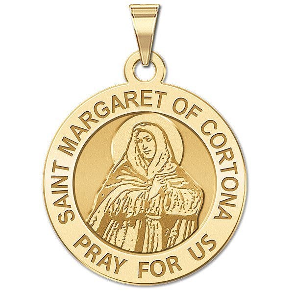 Saint Margaret of Cortona Round Religious Medal