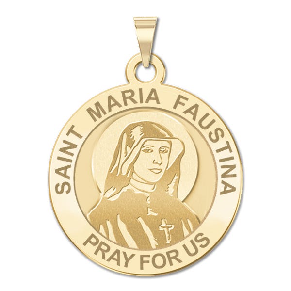 Saint Maria Faustina Round Religious Medal