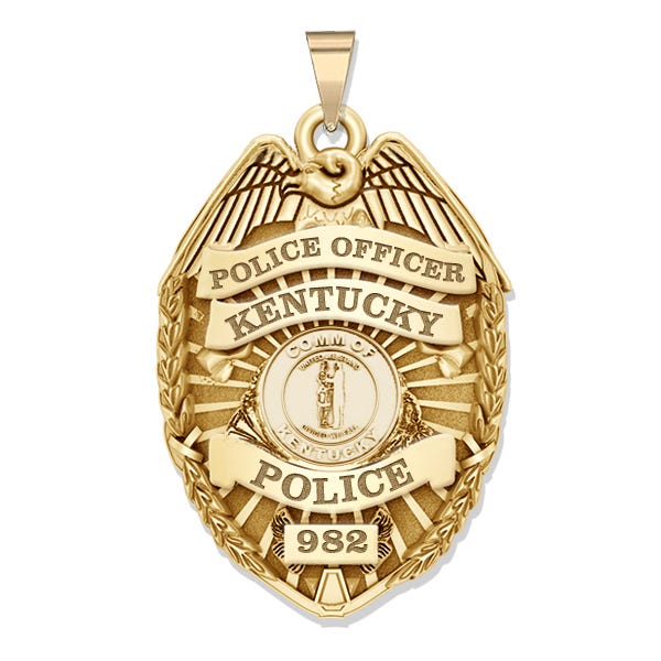 Personalized Kentucky Police Badge with Your Rank, Number & Department